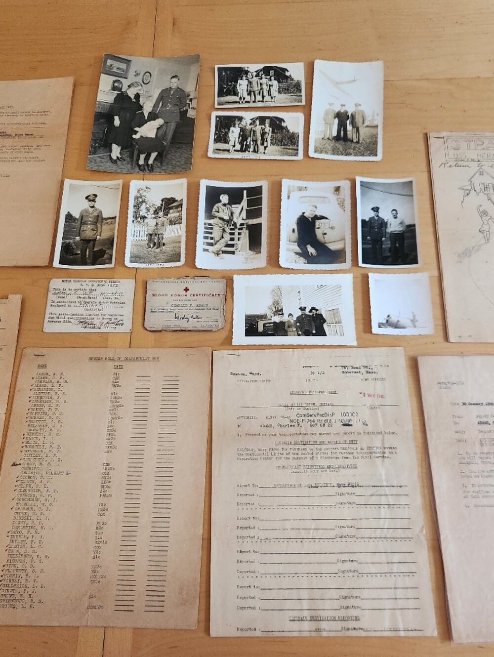 Vintage Military Photos and Documents Collection - Black, White, Tan